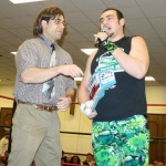 Kevin Fulton addresses the crowd as the new New York State Champion