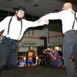 Cousin Simon having fun with Mikey Old School before the match