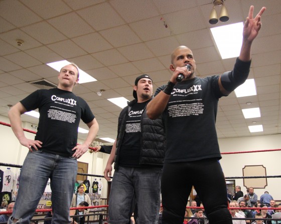 Ricky Reyes and ConfluxXx addressing the Centereach fans
