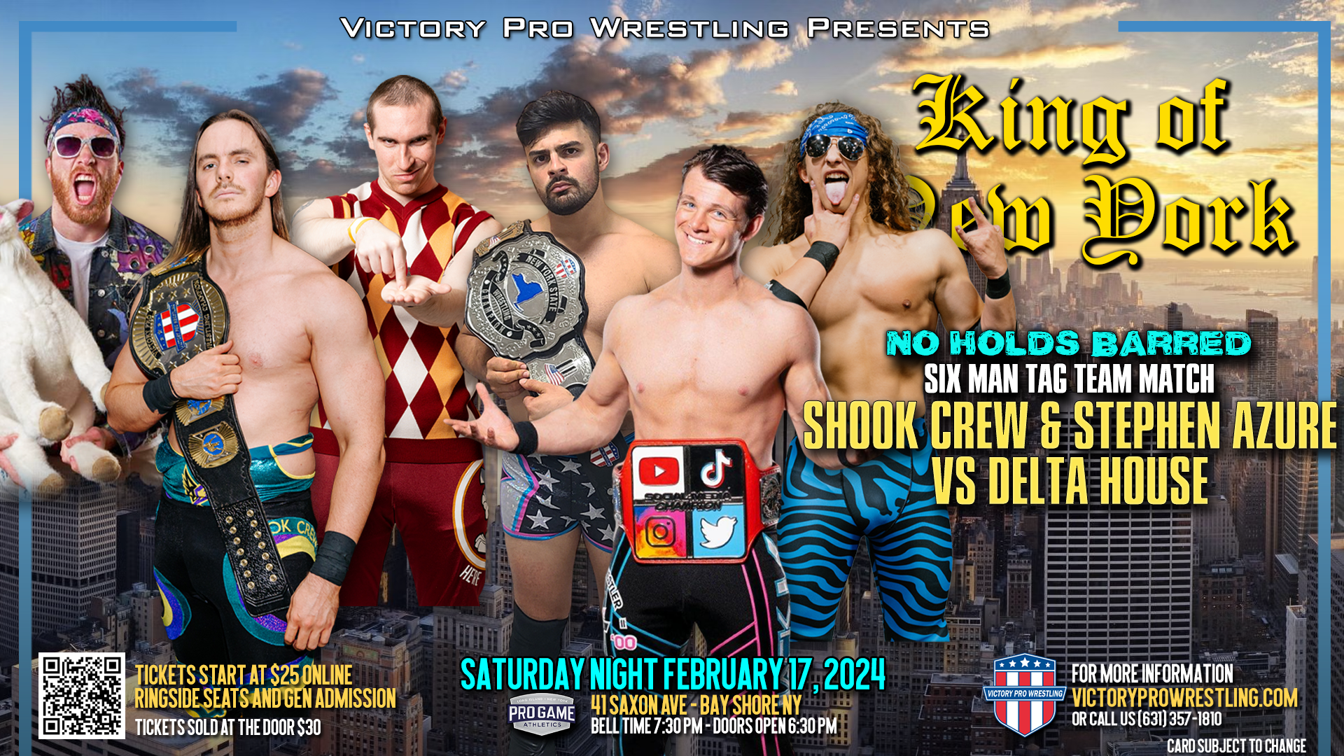 New tag team champions to be crowned at VPW 160: Blood Sweat & 17 Years  April 15 – Victory Pro Wrestling